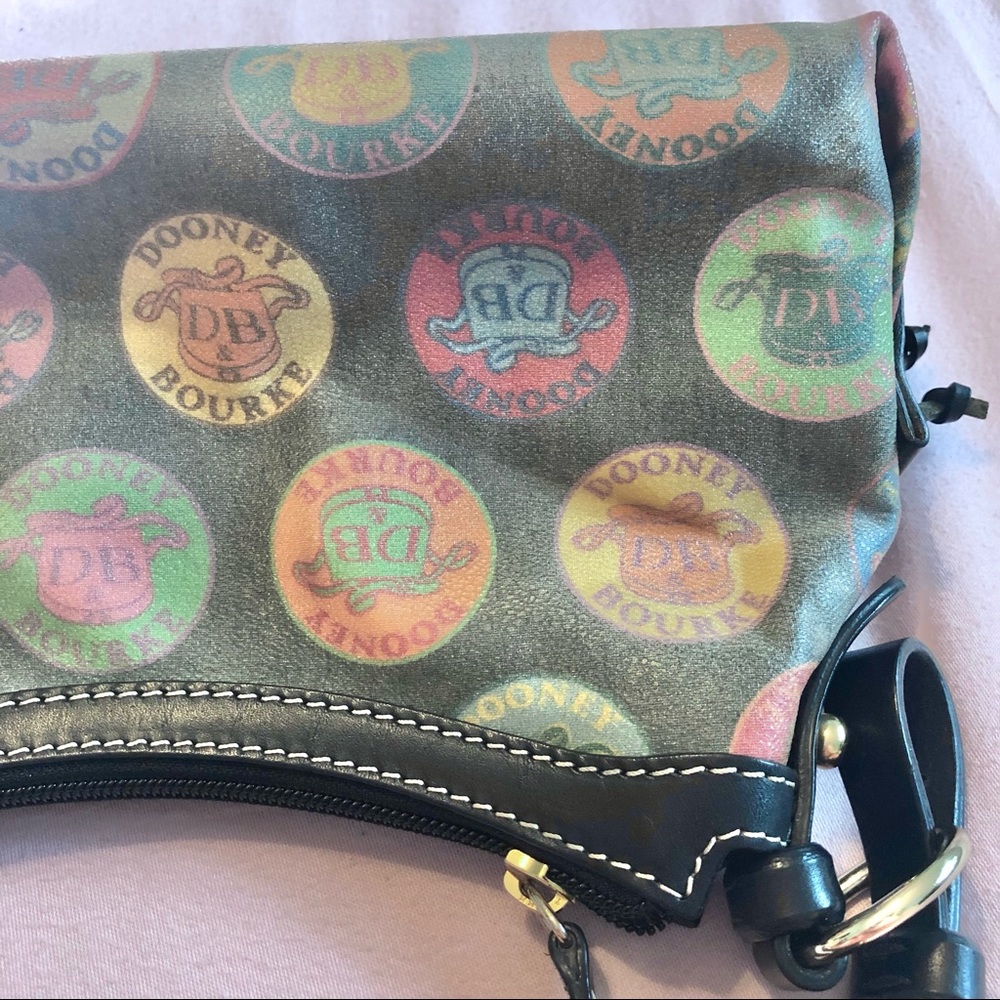 Dooney & Bourke Black/Multicolor Coin Logo Canvas Handbag - Picture 5 of 15